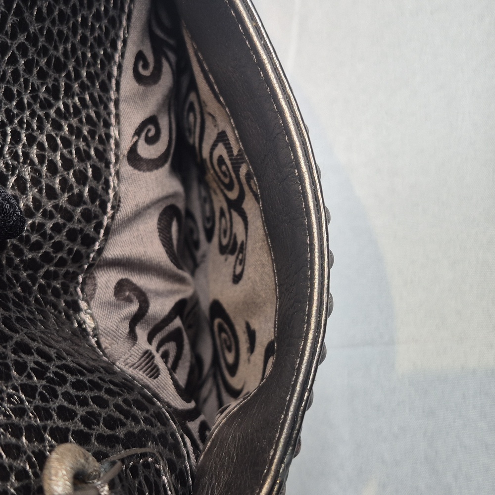 BRIGHTON PEWTER JOELLE  PEBBLED LEATHER  BEADED EMBOSSED DOCTORS BAG MRP$440NWOT - Picture 12 of 16